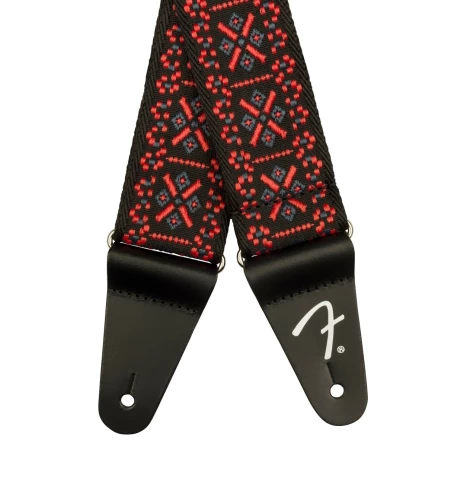 Ремень гитарный FENDER PASADENA WOVEN STRAP LATTICE RED фото 2