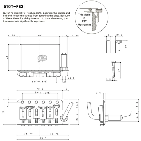 Тремоло Gotoh 510T-FE2 C фото 2