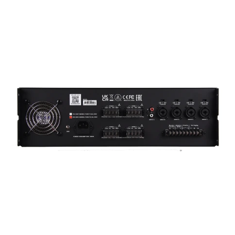 SHOW MPA-4250 - четырехзонная трансляционная система, 4х250Вт, 70/100 В, 4Ома, MP3/Bluetooth фото 3