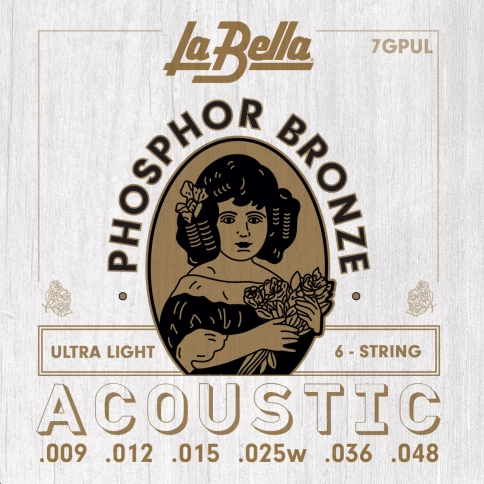 Струны для акустической гитары La Bella 7GPUL Phosphor Bronze Ultra Light 9-48 фото 1