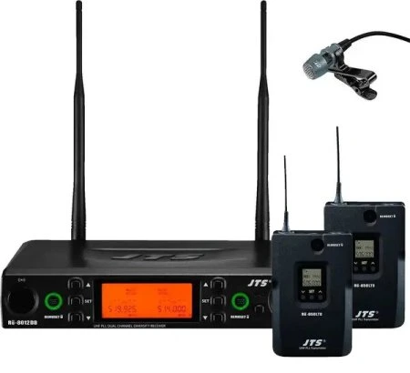 JTS RU-8012DB/RU-850LTB+CM-501 Радиосистема UHF двухканальная с поясными передатчиками и петличными микрофонами фото 1