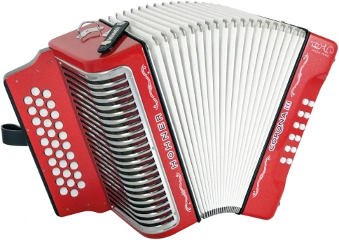 HOHNER Corona III BbEbAb E. Zuleta, red glitter - Аккордеон диатонический фото 1