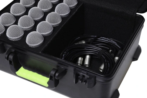 GATOR SH-MICCASE15 - пластиковый кейс для SHURE - 15 проводных микрофонов фото 4