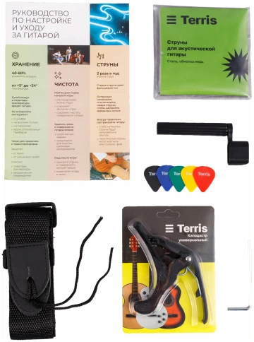 TERRIS TD-045 SB Starter Pack - Гитара акустическая в наборе фото 8