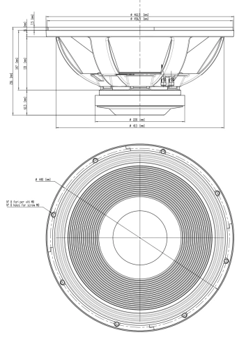 EIGHTEEN SOUND 18LW2420/8 - 18' динамик с расширенным НЧ, 8 Ом, 1300 Вт AES, 97 dB, 33-2500 Гц фото 5