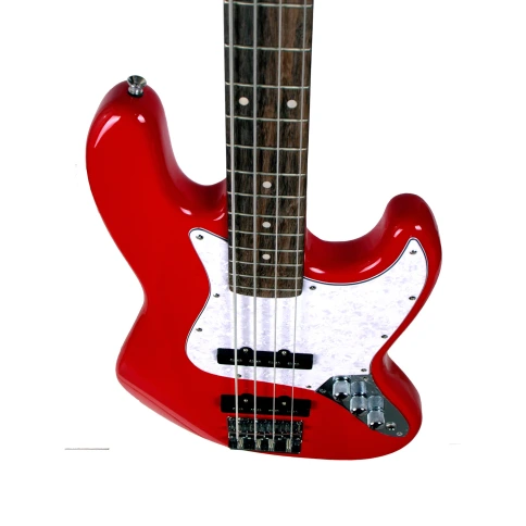 REDHILL JB200 RD - бас-гитара 4-стр., J+J, 864 мм, корпус тополь, гриф клен, цвет красный фото 4