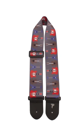 Perri's LPCP-7090 - Ремень для гитары, Серия: Polyester, Материал: полиэстер, Рисунок: электрогитары, Ширина ремня: 5 см, Длина: 99 - 147 см фото 1