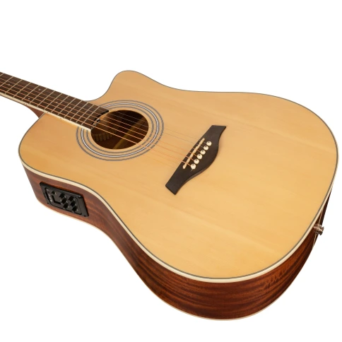 Электроакустическая гитара ROCKDALE Aurora D6 C NAT E Gloss фото 4