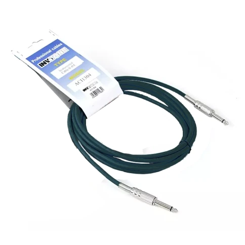 INVOTONE ACI1304 BK - инструментальный кабель, 6,3 джек моно <-> 6,3 джек моно, длина 4 м (ченый) фото 1