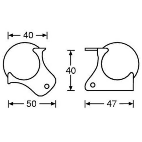 ADAM HALL 4121 - уголок металлический со скобой, 41х51 мм фото 2