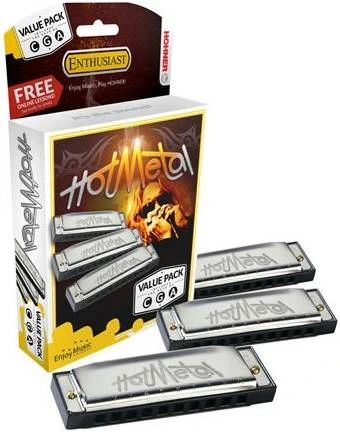 HOHNER Hot Metal CGA - Губные гармошки (набор) диатоническая фото 4
