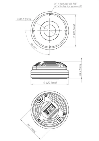 EIGHTEEN SOUND ND3ST - драйвер, неодим, 8 Ом, 120 Вт, 112 dB, 800...20000 Гц, выход 1.4' фото 4