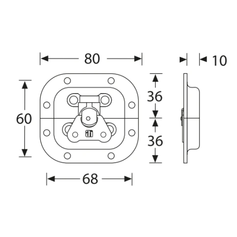 ADAM HALL 17373S - замок для кейса 'бабочка', 72х80 мм фото 3