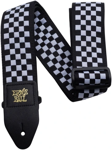 ERNIE BALL 4149 Jacquard Black and White Checkered - Ремень для гитары фото 1