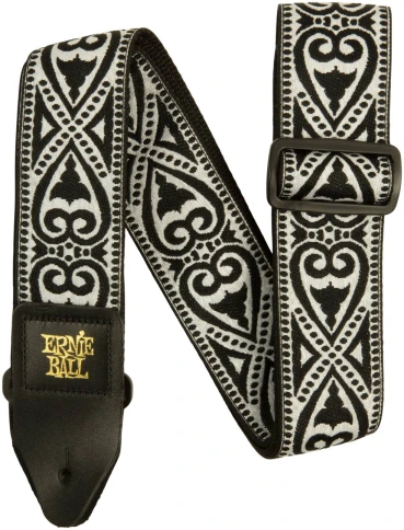 ERNIE BALL 5345 Jacquard Black Heart - Ремень для гитары фото 1