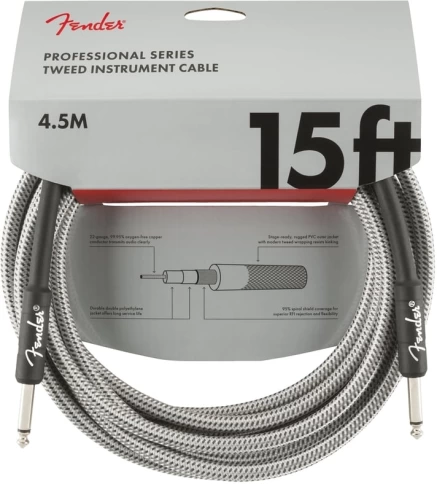 Инструментальный кабель Fender PRO 15 INST CABLE WHT TWD фото 1