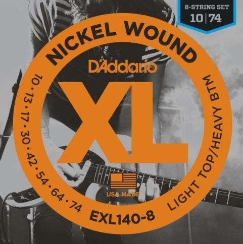 Струны для электрогитары D'Addario EXL140-8 10-74 фото 1