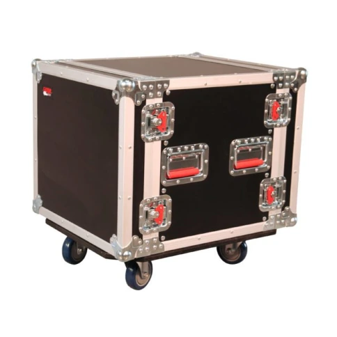 GATOR G-TOUR 10U CAST - рэковый флайт-кейс, 10 U, на колесах,дерево,черный, фото 1