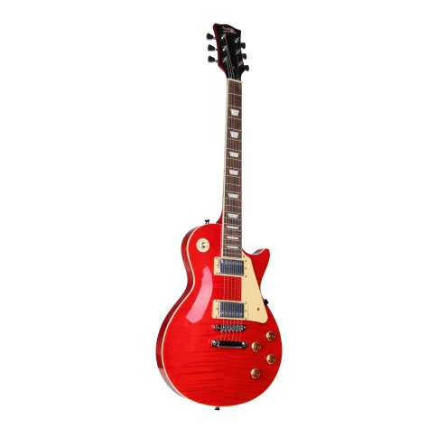 REDHILL LPX200 TRD - электрогитара, Les Paul, H+H, клен/окоуме, цвет прозрачный красный фото 2