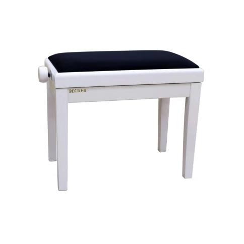 Becker PB-3PW/BV Lux банкетка белая полированная, сиденье черный вельвет, подъемный механизм регулировки высоты фото 1