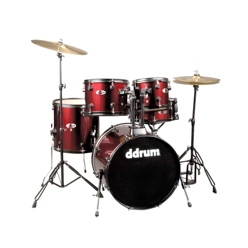 DDRUM D120B BR - удар. установка (2 кор): 5 бараб., тарелка, стойки, педаль, палочки , цвет красный фото 1