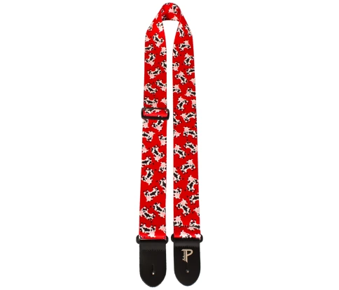 Perri's LPCP-7208 - Ремень для гитары, Серия: Kids Wanna Have Fun, Материал: полиэстер, Рисунок: коровки, Ширина ремня: 5 см, Длина: 86 - 129 см фото 1
