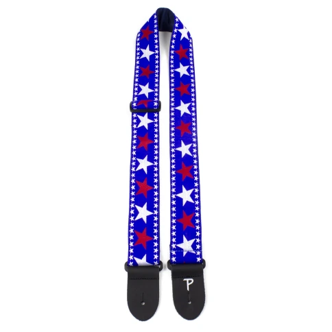 Perri's TWS-7068 - Ремень для гитары, Серия: JACQUARD, Материал: жаккард, Рисунок: красные и белые звёзды, Ширина ремня: 5 см, Длина: 99 - 147 см фото 1
