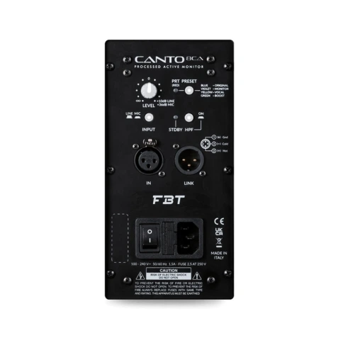 FBT CANTO 8CA W - активная двухполосная коаксиальная акустическая система, НЧ 200Вт + ВЧ 100Вт, DSP фото 3
