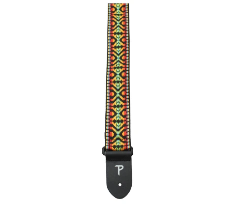 Perri's TWS-6725 - Ремень для гитары, Серия JACQUARD, Материал: жаккард, с кожаными концами, Рисунок: Hootenanny, Цвет: красный/белый/синий, Ширина ре фото 1