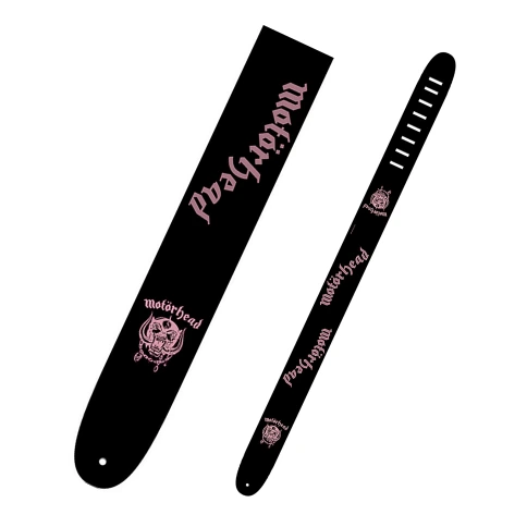 PERRI'S P25MD-1373 - кожаный ремень 2,5', MOTORHEAD (фирменная надпись и знак - БЕЛЫЙ/РОЗОВЫЙ) фото 2