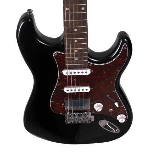 REDHILL STM300 BK - электрогитара, Stratocaster, S-S-H, ольха/клен+палисандр, цвет черный фото 3