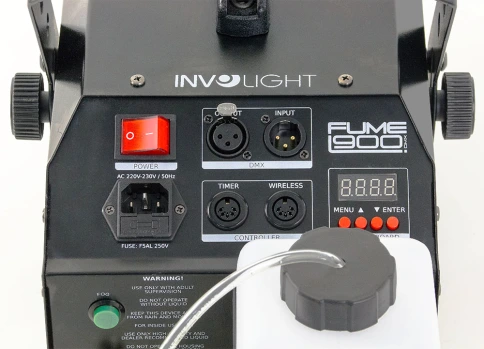 INVOLIGHT FUME900DMX - генератор дыма 850Вт, беспроводной пульт ДУ, DMX 512-1канал фото 4