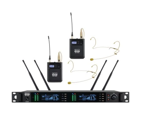 XLINE MD-968B(NEW) Двухканальная радиосистема с поясными передатчиками и головными гарнитурами фото 1