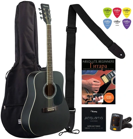 VESTON D-45 SP/BKS dPACK 1 - Гитара акустическая (набор) шестиструнная фото 1