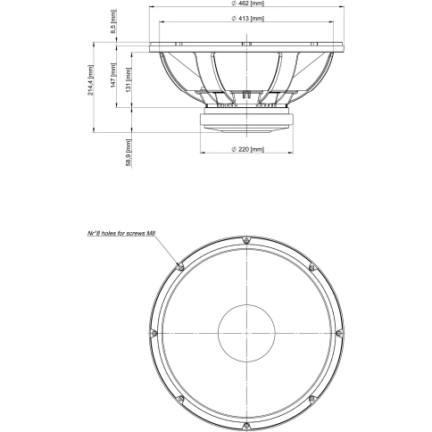 EIGHTEEN SOUND 18LW2400/4 - 18' динамик с расширенным НЧ, 4 Ом, 1200 Вт AES, 98 dB, 31-2500 Гц фото 5