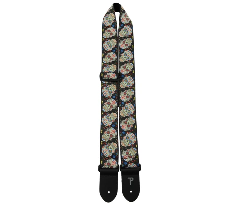 Perri's TWS-6802 - Ремень для гитары, Серия: JACQUARD, Материал: жаккард, Рисунок: черепа, Ширина ремня: 5 см, Длина: 99 - 147 см фото 1
