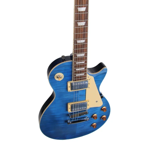 REDHILL LPX200 TBL - электрогитара, Les Paul, H+H, клен/окоуме, цвет прозрачный голубой фото 3