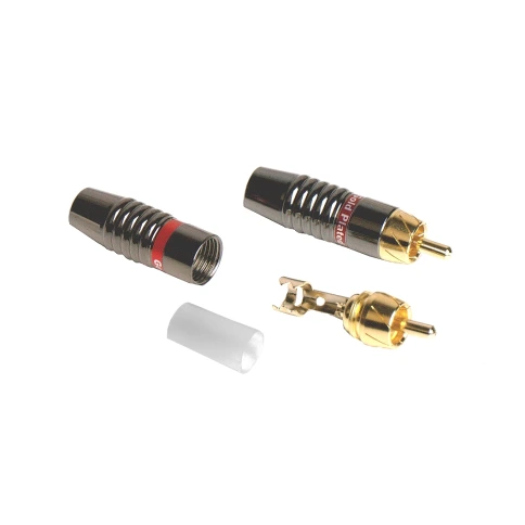 INVOTONE RCA500M RD - тюльпан кабельный, RCA, 'золото', корпус металл, цвет красный фото 2